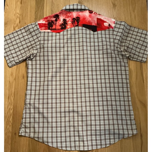 BetaProject Del Mar Western Pearl Snap Shirt XL Made USA Brown Plaid Print - Picture 3 of 8